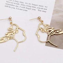 New Face Gold Earrings Jewelry 