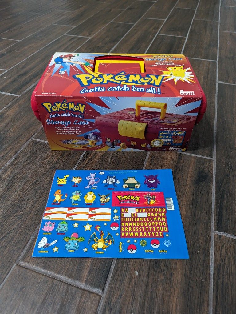 Vintage Suncast Just Stuff Red Pokemon Storage Case (Everything Pictured)