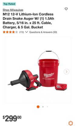 Milwaukee drain snake auger