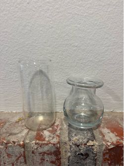 2 small glasses bud vases. $5 ea or 2 for $7