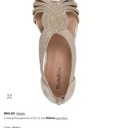Stylish Sandal, New, 1-1/2" wedge heel 