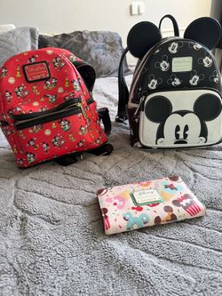 Disney Loungefly Mickey Mouse backpacks and wallet