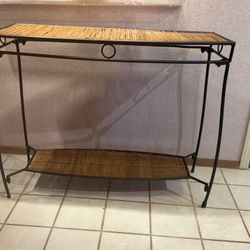 Boho Bamboo & Metal Console Table – Entryway / Sofa Table