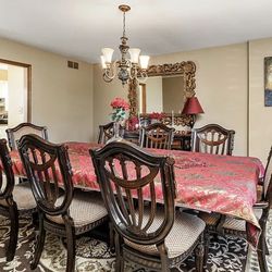 Dining Room Table with 8 Chairs & Hutch