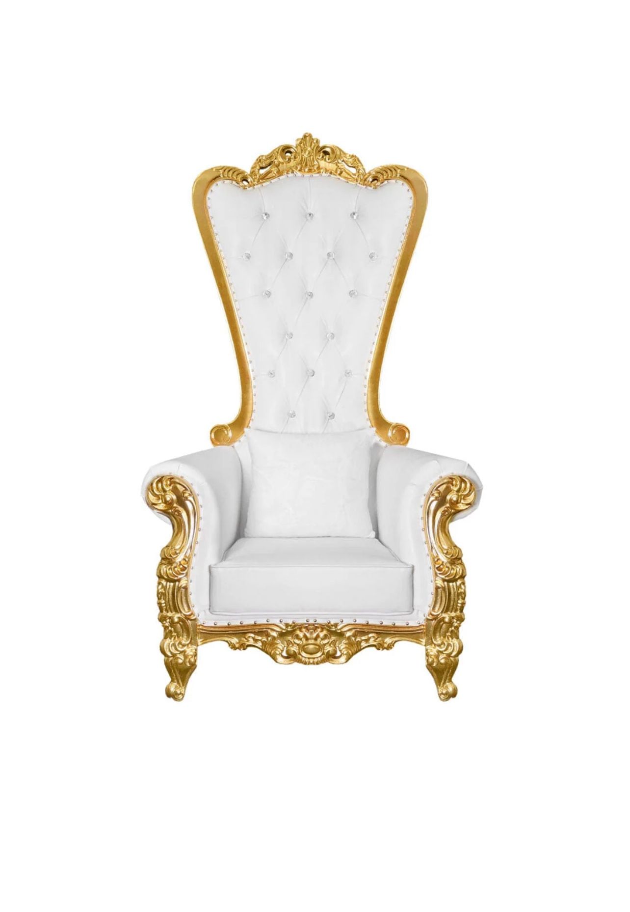 Gold And White Throne Chair 