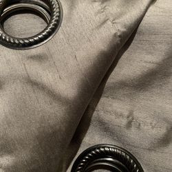 Grayish Silver Silk Curtains