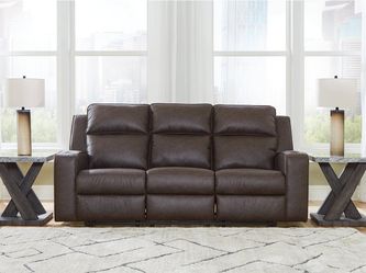 Lavenhorne Umber Reclining Sofa with Drop Down Table