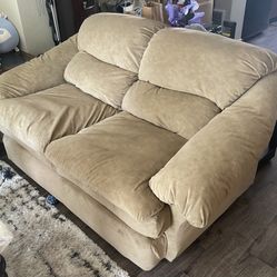 Tan Microfiber Loveseat - Great Condition
