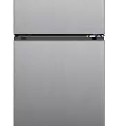 3.1 a cu. ft. 2-Door Mini Refrigerator in Stainless Steel Look with Freezer