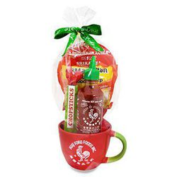 Huy Fong Sriracha Hot Chili Sauce 17oz Bottle Gift Set. Ramen, Chopsticks, Bowl.