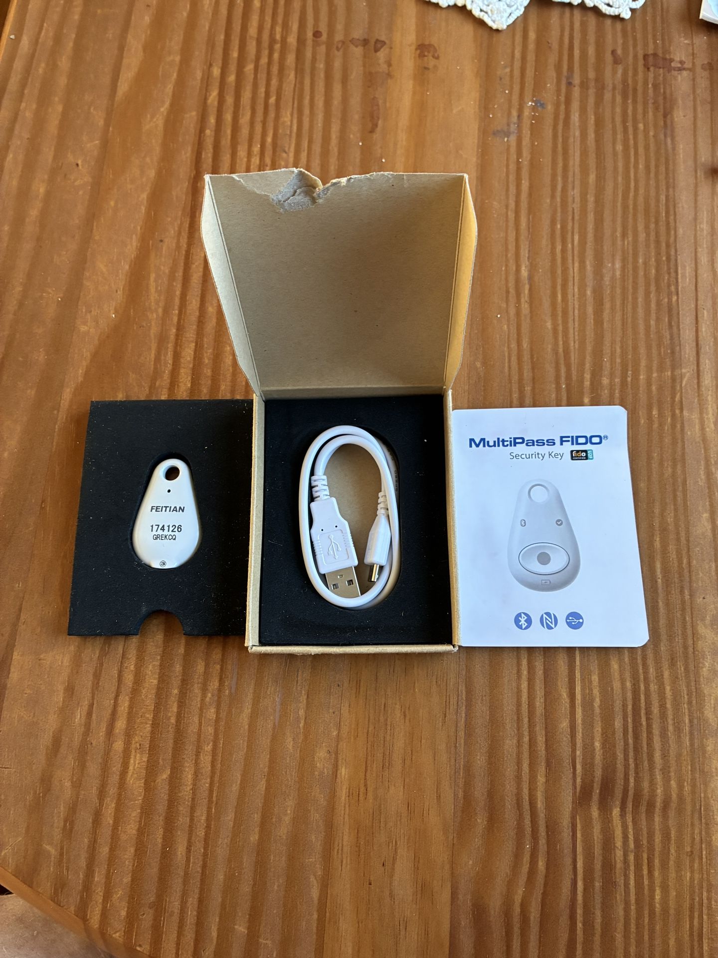 Feitian Multipass FIDO Security Key.
