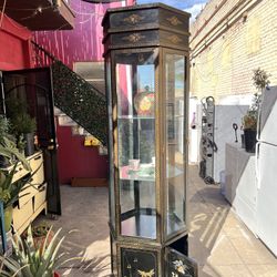 RARE ANTIQUE ASIAN STYLE CURIO CABINET 