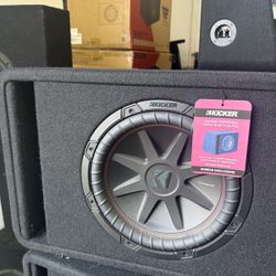 **Kicker VCVR12 12" CompVR sub + enclosure — $220**  Title ``` Kicker VCVR12 12" CompVR Subwoofer & Enclosure ```  Body ``` Kicker VCVR12 12" CompVR S
