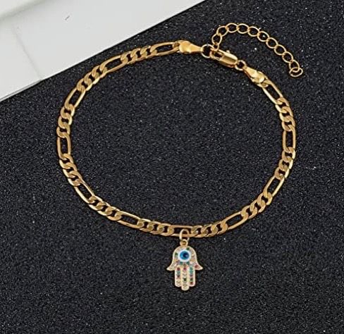 Gold Plated Evil Eye Anklet