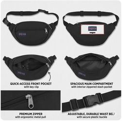 NEW JanSport Fanny Pack Waist Bag Black with tags