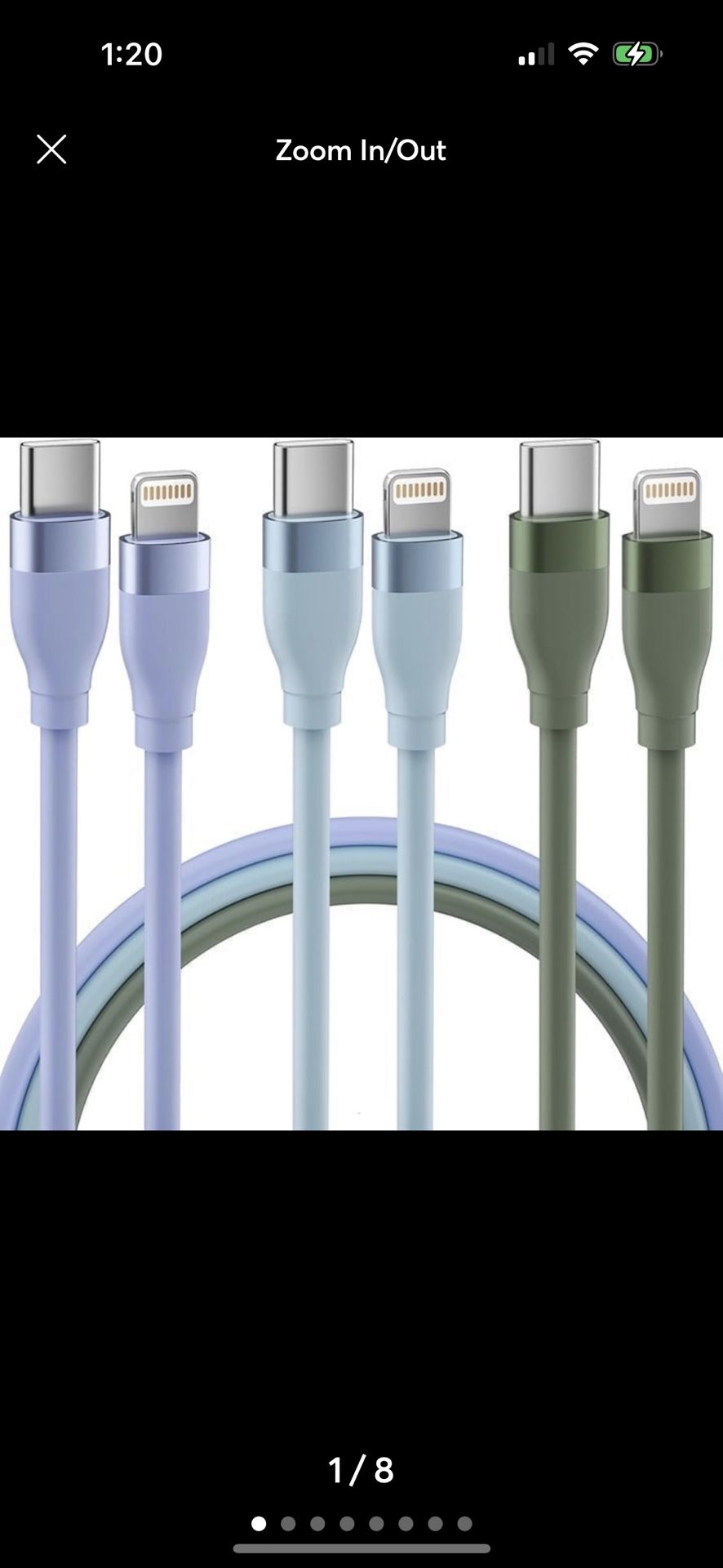 Fast Charging 3 Pack 6Ft USB C to Lightning Cable