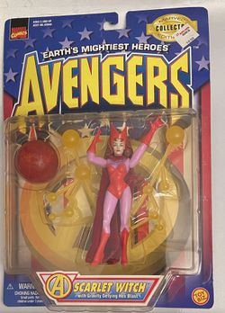 Toy Biz Marvel Collector Edition Scarlet Witch Figure (w/ Hex Blast) 1997 VINTAGE Wanda Maximoff