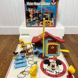 Vintage 1976 Hasbro Romper Room Mickey Mouse Clubhouse Playset Weebles Complete 