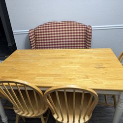 Wooden Dinner Table with 4 Chairs