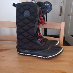 Sorel Duck Boots Black Waterproof Women's 9.5 