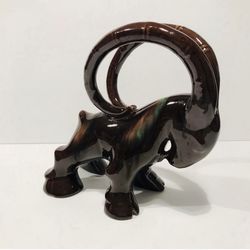 Vintage Long Horn Sheep Porcelain High Gloss Retro 8” Tall Figurine