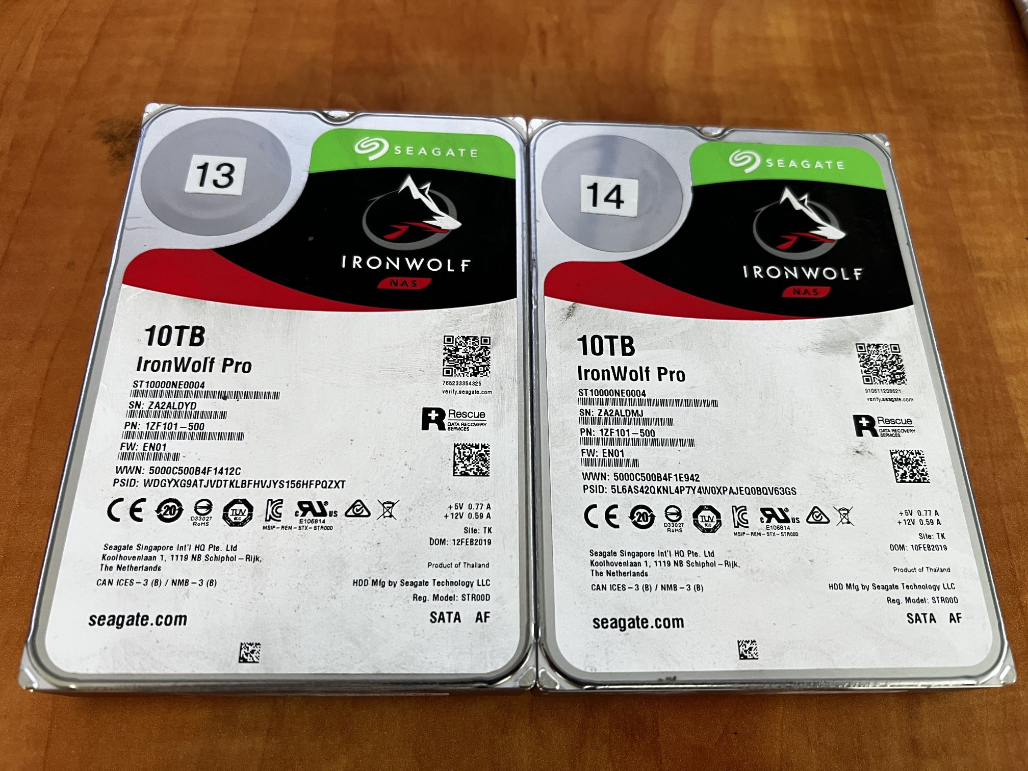 2 Of Seagate IronWolf ST1000NE0004 10TB NAS 7200RPM 256MB Cache SATA 6.0