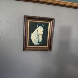 Vintage Horse Head Painting 