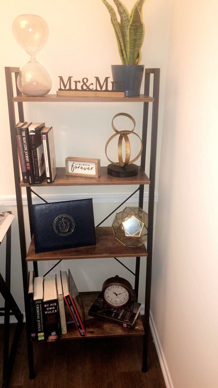 Modern wood book shelf