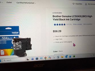 Brother LC504XLBKS High Yield Black Ink Cartridge