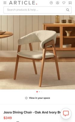 Josra Dining Chair - Oak And Ivory Bouclé