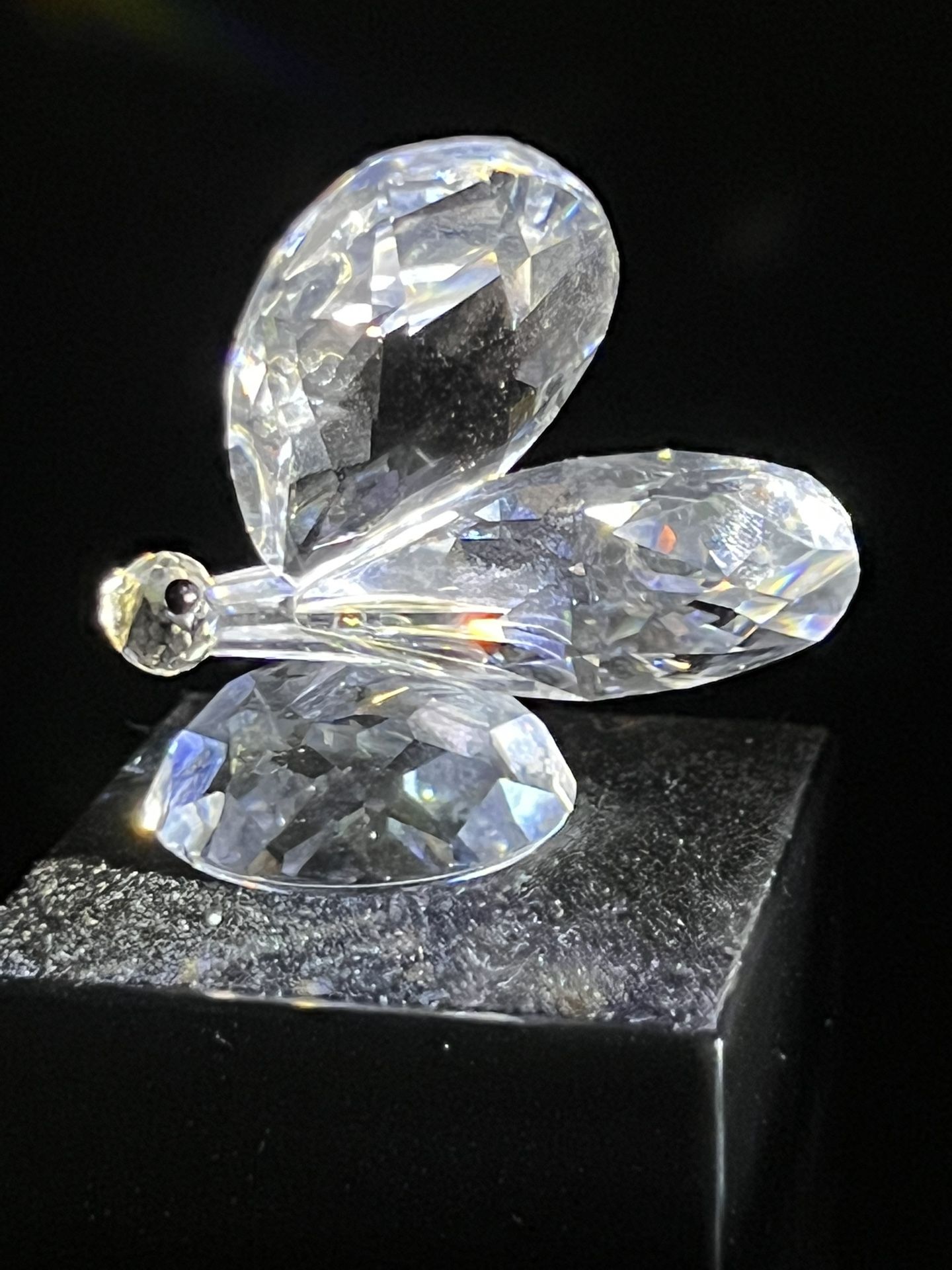 Swarovski 1980s Clear Crystal Large Butterfly Figurine, 1.25”, DAMAGED FOR PARTS