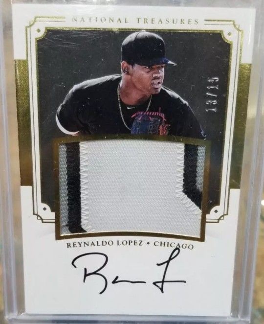 REYNALDO LOPEZ 2017 NATIONAL TREASURES AUTO PATCH 13/15 CHICAGO WHITE SOX 🔥