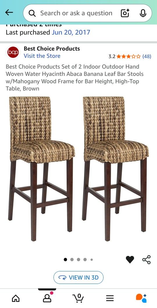 Woven Seagrass Bar Stool And Chair. Bar Height