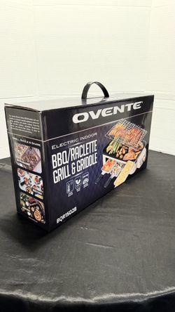 New Ovente Electric Indoor BBQ Raclette Grill & Griddle