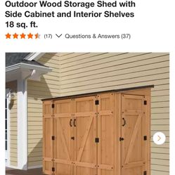 Handy Home Products Premium Cedar 6 ft. W x 3 ft. D Outdoor Wood Storage Shed with Side Cabinet and Interior Shelves 18 sq. ft.