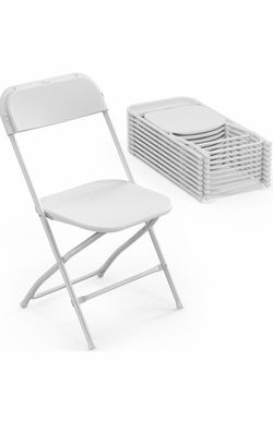 White Plastic Folding Chairs Set