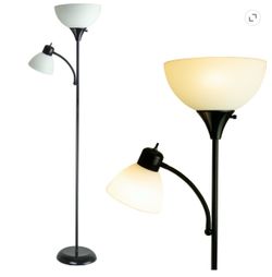 Newhouse Lighting 71 in. Torchiere William Standing Floor Lamp in Black Color