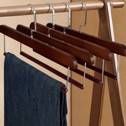 Solid Wooden Hanger for Pants Closet Organizer Trouser Rack