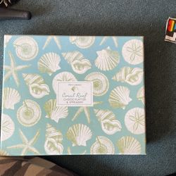 Brand New In Box Coral Reef cheese Platter & Spreader