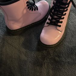 Girls Dr Martin Pink Boots 
