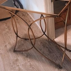  New Glass Mirror Sideway Entry Table Gold Silver 
