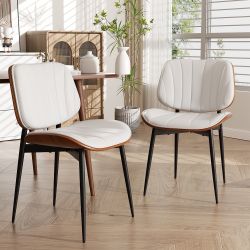 Dining Chairs Set of 2, (or  of 4)Mid Century Modern Dining Room Chair - White