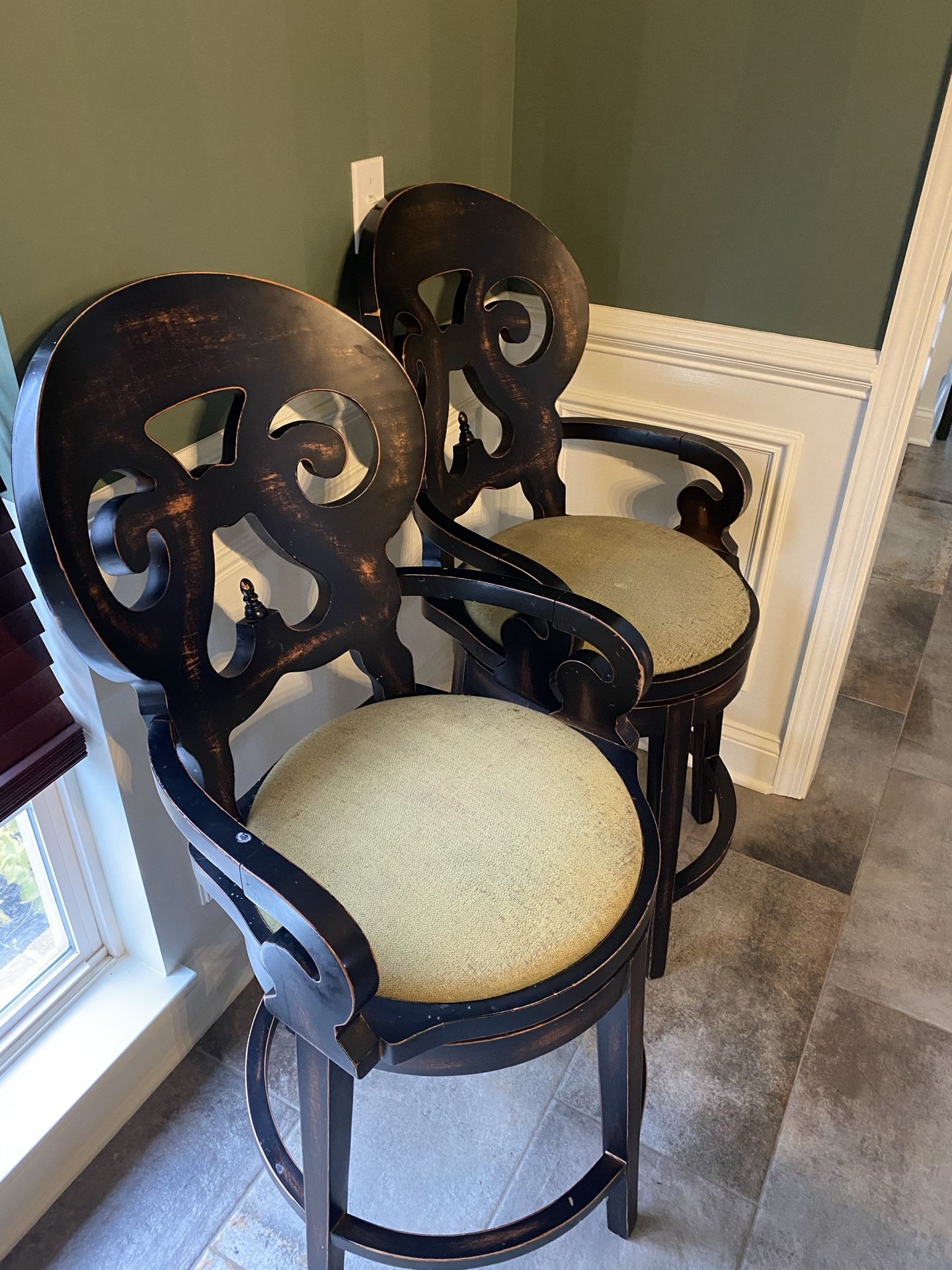 “Arhaus “ Swivel Counter stools (2)