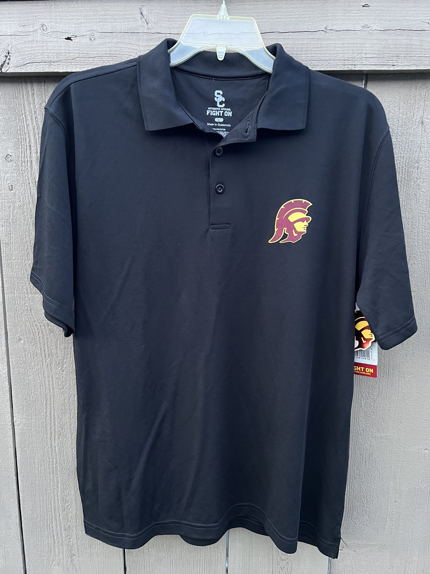 USC Trojans Authentic Apparel Fight On Short Sleeve NWT Polo Shirt Size Large