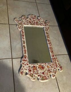 Vintage Mosaic Flower Mirror