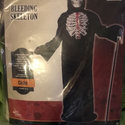 Bleeding Skeleton Halloween Costume Kids XL 14-16 New