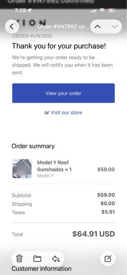 2020-2024 tesla model y roof cover