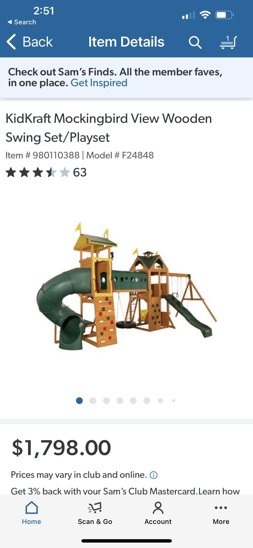 KidKraft Mockingbird View Wooden Swing Set/Playset for Sale in Menifee