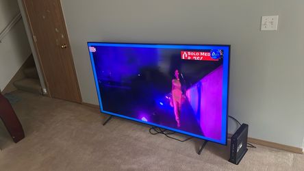 Large Flat Screen TV with Stand 75 inch .