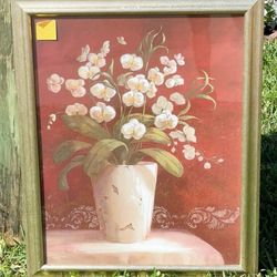 Artwork-Orchid Flower Vase By Vivian Flasch 31.5” H x 25.5” W